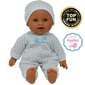 The New York Doll Collection 11" Doll Polka Dots W/ Pacifier