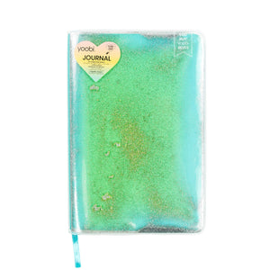 Yoobi Journal Teal and Yellow Solid with Neon Sand